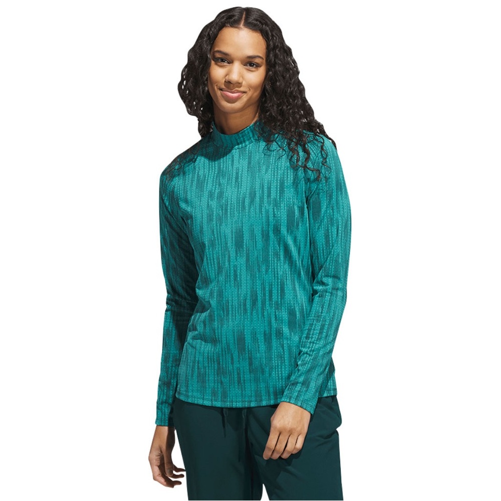ADIDAS ULTIMATE365 JACQUARD LONG SLEEVE MOCK NECK TOP MEDIUM NWT